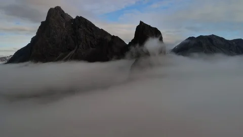 An aerial time lapse of clouds around Hvalnes, Iceland. Stock Footage 129921130