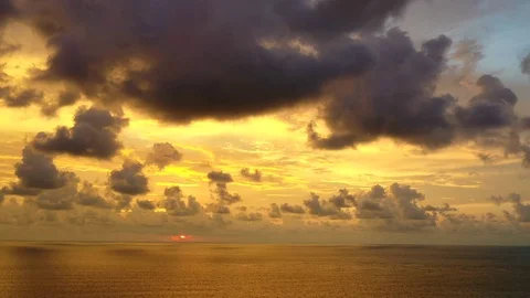 Aerial time lapse of clouds over sea Stock Footage 119019337
