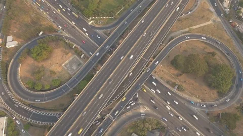 Aerial time lapse of elevated road Stock Footage 73787677