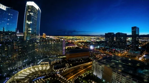 Aerial Time Lapse Lockdown Beautiful View Of Modern Buildings In City From Day Stock Footage 206319255