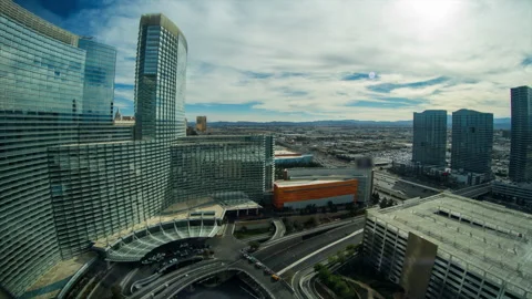 Aerial Time Lapse Lockdown Shot Of Modern Buildings In Residential City - Los Stock Footage 206319387