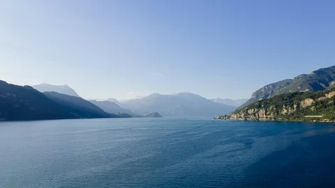 Aerial Time Lapse In Motion Or Hyperlapse General View Of Lake Como, Italy Video stock 117833843