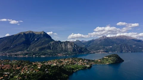 Aerial Time Lapse In Motion Or Hyperlapse Of Lake Como, Bellagio City, Italy Video stock 119409649