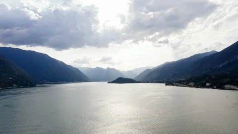 Aerial Time Lapse In Motion Or Hyperlapse General View Of Lake Como, Italy Video stock 119409942