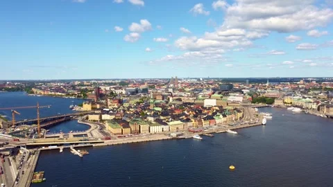 Aerial Time lapse of the old town of Stockholm Stock Footage 280903596