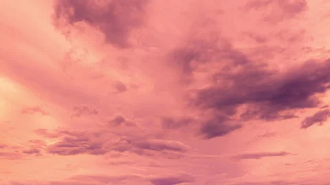 Aerial Time Lapse of Storm Clouds with Sunset Glow and Rain Stockbeeldmateriaal 320033900