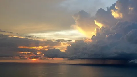 Aerial time lapse of storm over ocean Stock Footage 118655657