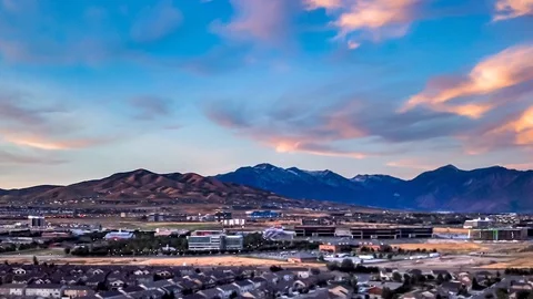 Aerial time lapse at sunset Stock Footage 112674710