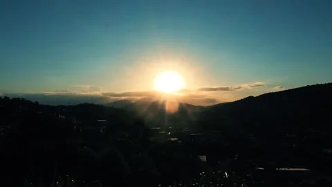 Aerial Time-Lapse Sunset Over Rural Stock Footage 307907738