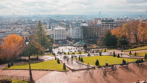 Aerial time lapse view of the Paris city from above. Stock Footage 166803482