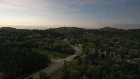 Aerial Timelapse of the 2024 Solar Eclipse in Little Rock, Arkansas Stock Footage 273949921