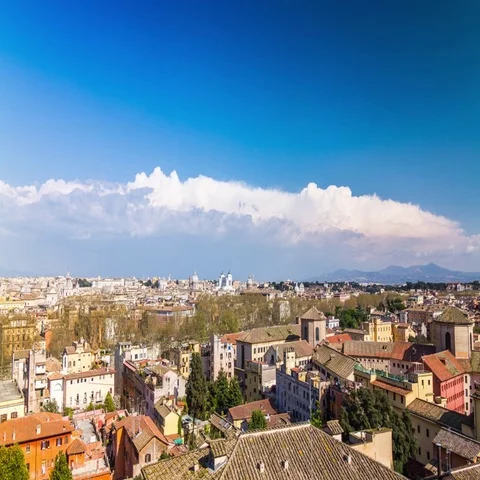 Aerial timelapse of general view of Rome with old roofs 스톡 동영상 69543935