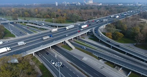 Aerial Timelapse Of A Highway Stock Footage 86025974