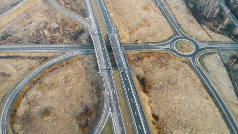 Aerial Timelapse of Highway Junction Ring Road Stock Footage 88823133