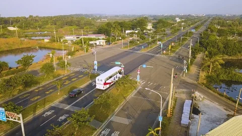 Aerial timelapse of intersection,Tainan,Taiwan Stock Footage 123621014