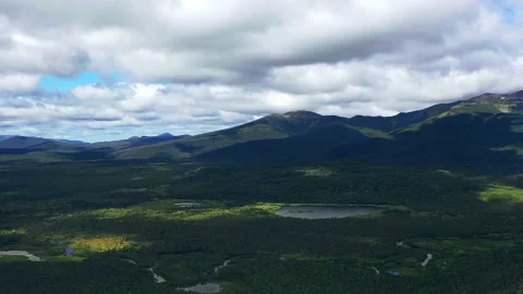 Aerial timelapse landscape of mountain range and nature of Russia,Kamchatka Vídeos de archivo 164165886