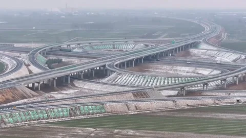 Aerial Timelapse of Massive Multi-Level Highway Interchange System in Rural Video stock 326090052