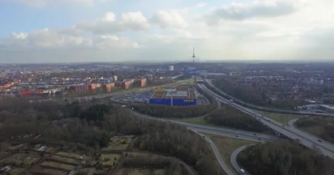 Aerial timelapse roundabout traffic Stock Footage 58758762