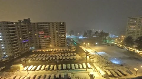 Aerial Timelapse of a Snow Storm Stock Footage 168548422