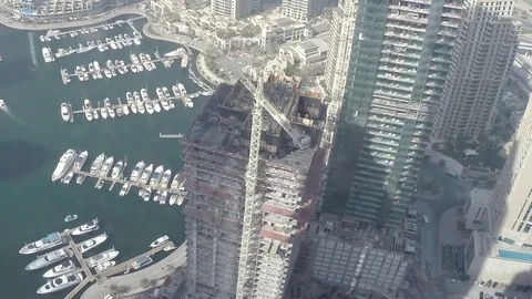 Aerial timelapse video of a skyscraper construction site Stock Footage 77478191