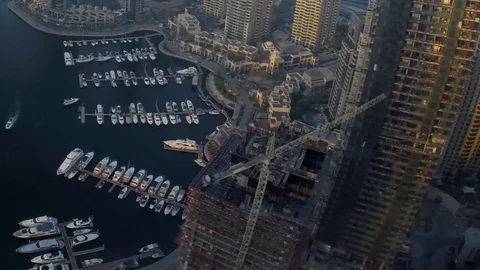 Aerial timelapse video of a tower construction site Stock Footage 76998916