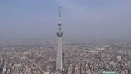 Aerial Tokyo Skytree Digital Tv Observation Tower Japan Stock Footage