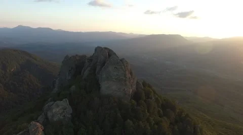 Aerial top of the cliff Stock Footage 59909626
