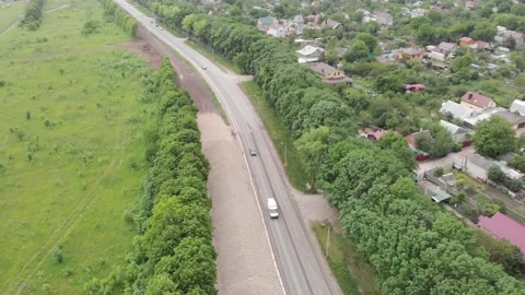 Aerial top down of an additional new motorway lane under construction. Stock Footage 150364493