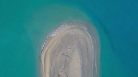 Aerial top-down ascending view of Possidi Cape at dawn Stock Footage 263929501