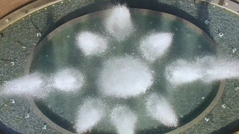 Aerial top down close-up view of fountain Stock Footage 100987905