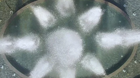 Aerial top down close-up view of fountain Stock Footage 101449378
