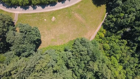 Aerial top down of Council Crest Park view Portland nature view on sunny su.. 스톡 동영상 295208108