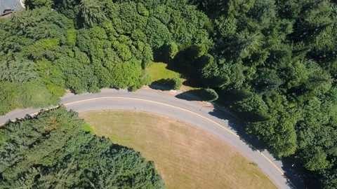 Aerial top down of Council Crest Park view Portland nature view on sunny su.. Видео 295210904