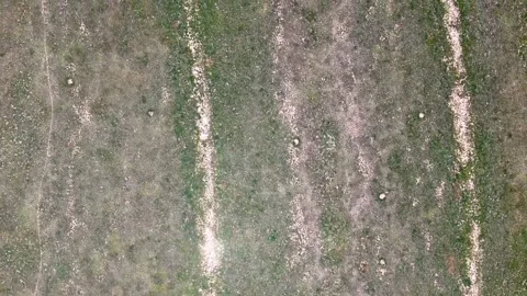 Aerial top down of desert windmills in rural historic US route 66 Vega Texa.. Stock Footage 321028742