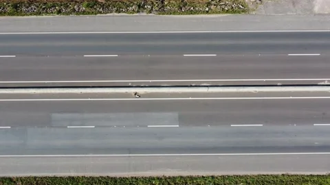 Aerial top down drone shot above cars driving on the street 4k. Stock Footage 157190634