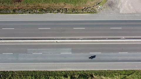 Aerial top down drone shot above cars driving on the street 4k. Stock Footage 157190749