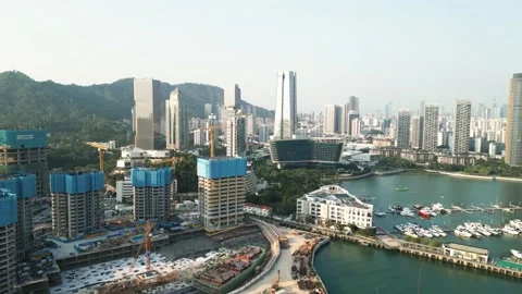 Aerial Top Down Drone View Of ShenZhen, China. Flying Over The CIty Stock Footage 220267628