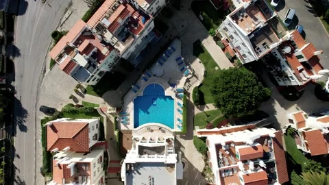Aerial top down drone view of the Old Village, Portugal Stock Footage 221786417
