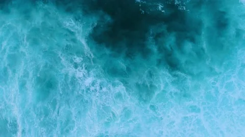 Aerial Top Down Drone View of Kauai Hawaii Napali Coast Ocean Waves Stock Footage 239795778