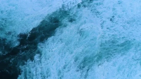 Aerial Top Down Drone View of Kauai Hawaii Napali Coast Ocean Waves Stock Footage 239795807