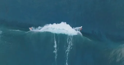 Aerial Top Down Drone View of Crashing Waves on Rocks El Salvador_LunaVista Stock Footage 243143028