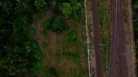 Aerial top down drone view of nature park Schoeneberger Suedgelande in Scho.. 스톡 동영상 243817587