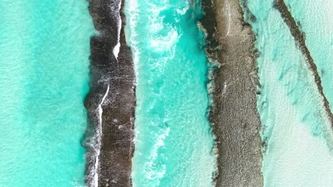 Aerial Top Down Esperance beautiful beach. Western Australia, Esperance region. Видео 153195836