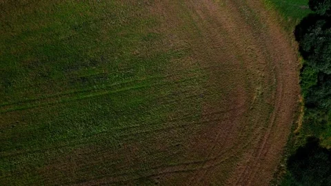 Aerial top down of fields near Thyrow Brandenburg 스톡 동영상 249528406