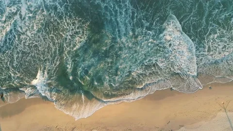 Aerial Top Down Foamy Ocean Waves With H... | Stock Video | Pond5