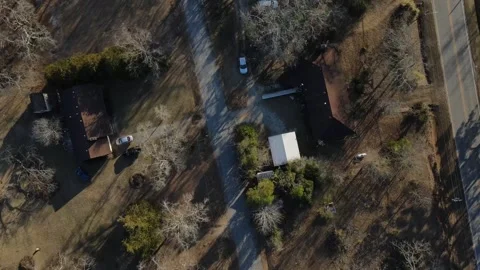 Aerial top down junkyard in winter after Hurricane Helene in Dearing McDuff.. Stock-Footage 316988136