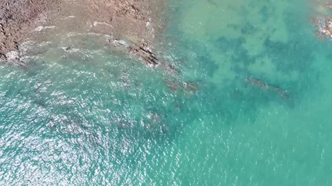 Aerial top down Laem Nga Beach Phuket southern Thailand nature scenic coastli Stock Footage 331478489