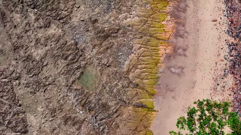 Aerial top down Laem Nga Beach Phuket southern Thailand coastline Video stock 331478554