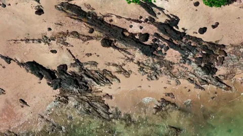 Aerial top down Laem Nga Beach Phuket southern Thailand coastline 스톡 동영상 331478580