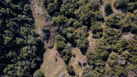 Aerial top down of Meteora cliff mountains rock formations winter day in Ka.. 스톡 동영상 314618111